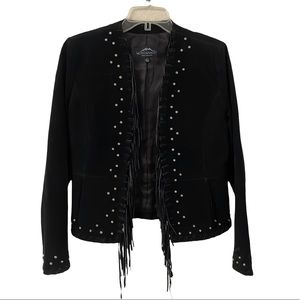 Western Embellished Fringe Leather/Suede Jacket🖤